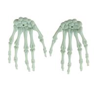 Halloween Skeleton Hand, Horror Decor Skeleton Arms, Realistic Fake Bone Hands with Hangable Design, Spooky Ornament for Porch, Desk, Mantel, Interior, Outdoor, Haunted House, Party Decoration