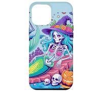 Halloween Skeleton Mermaid con sombrero de bruja Carcasa para iPhone 12 Pro Max