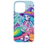 Halloween Skeleton Mermaid con sombrero de bruja Carcasa para iPhone 15 Pro Max
