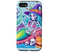 Halloween Skeleton Mermaid con sombrero de bruja Carcasa para iPhone SE (2020) / 7 / 8
