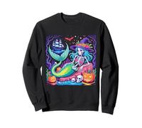 Halloween Skeleton Mermaid con sombrero de bruja Sudadera