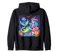 Halloween Skeleton Mermaid con sombrero de bruja Sudadera con Capucha