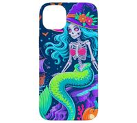 Halloween Skeleton Mermaid With Witch Hat Enchantment Carcasa para iPhone 14 Plus
