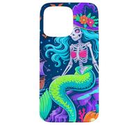 Halloween Skeleton Mermaid With Witch Hat Enchantment Carcasa para iPhone 15 Pro Max