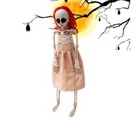 Halloween Skeleton - Red-Haired Girl Skeleton Outdoor Prop