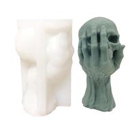 Halloween Skull Mold - Silicone 3D Candle Making Form | Soap Casting Tool | Skull Candle Mold - Silicone 3D Casting Form | Soap Making Tool | Gothic Ornament Craft For Halloween Decorations, DIY Projec