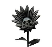 Halloween Skull Sunflower - 5.91x1.97x1.97 Inches Gothic Bloom Decoration for Spooky Pathway, Haunted Lawn with Creepy Accent Function, Skull Flower for Room Mantel Porch Patio Yard Courtyard, Resin