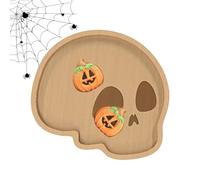 Halloween Snacks Serving Platter, Mummy Ghost Skull Serving Dish, Spider Web Charcuterie Board, Halloween, Gothic Serving Tray 26 x 25 x 1,5 cm, 10,24 x 9,84 x 0,59 pulgadas para fiestas de Halloween