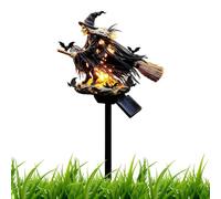 Halloween Solar Garden Stake Light | Flying Witch Decorative Figurine Stake