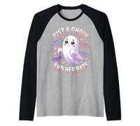 Halloween Solo un Demonio Que ama los murciélagos Camiseta Manga Raglan