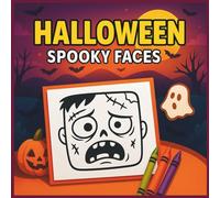 Halloween Spooky Face Coloring Book for Kids: Fun Bold Line Art for Kindergarten Halloween Crafts and October Creative Activities Ages 4-8