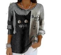 Halloween Spooky Pumpkin Face Sweaters for Women, Halloween Sweaters with 4 Ghost Brooches, Halloweens Costumes (Style F,XL)