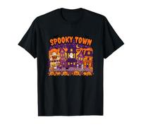 Halloween Spooky Town Fantasma Esqueleto Momia Camiseta gráfica económica