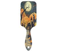 Halloween Spooky Village - Cepillo de pelo para mujer con cerdas de nailon, cepillo para extensiones de cabello, antiestático y encrespado para niños