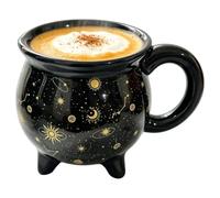 Halloween Stars Witch Cauldron Coffee Mug Spooky Ceramic Drinkware