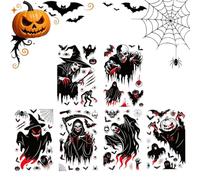 Halloween Static Window Clings - 6 hojas extraíbles Spooky Decals