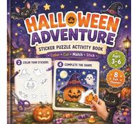Halloween Sticker Puzzle Activity Book for Kids Ages 3-6: Color, match & stick and bring each adorable character to life Vol 1 - one puzzle at a time!