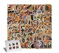 Halloween Stickers, 100 piezas impermeables Decals, Skeleton Themed Labels, Spooky Decorative Graphics, Novelty Toys for Kids Luggage Party Journal Phones Wall Computers School Door Window, PVC