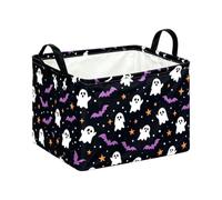 Halloween Storage Basket, Foldable Bat Ghost Bin with Handles, Large Bin | Cute Cartoon Design for Candy, Toys & Laundry, Great for Kids Room, Bedroom, Office & Party Decor