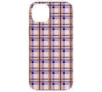 Halloween Striped Gingham Plaid Check Blush Pink and Orange Carcasa para iPhone 14 Plus