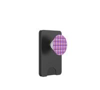 Halloween Striped Gingham Plaid Check Lines Orange & Purple PopSockets PopWallet para MagSafe