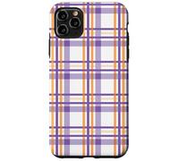 Halloween Striped Gingham Traditional Plaid Orange & Purple Carcasa para iPhone 11 Pro Max
