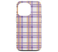 Halloween Striped Gingham Traditional Plaid Orange & Purple Carcasa para iPhone 13 Pro