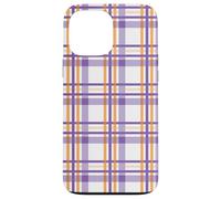 Halloween Striped Gingham Traditional Plaid Orange & Purple Carcasa para iPhone 13 Pro Max
