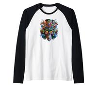 Halloween Sugar Skull Totenkopf Dia De Los Muertos Calavera Camiseta Manga Raglan