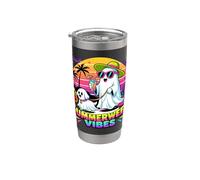 Halloween Summerweens Fantasmas divertidos paseando a un Vaso térmico de acero inoxidable de doble pared