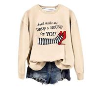 Halloween Sweatshirts For Women Witches Brew Coffee Vintage Letter Printed Preppy Sweater Crewneck Long Sleeve