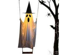 Halloween Swinging Ghost, Light Up Witch Hat, Outdoor Hanging Decoration