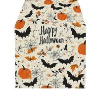 Halloween Table Runner Pumpkin Bat Ghost Kitchen Dining Party Decor