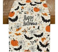 Halloween Table Runner - Pumpkin Table Runner, Bat Ghost Tablecloth