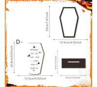 Halloween Table Sign, Wooden Coffin Centerpiece Desk Decor with Scary Message, 8.07x4.92x1.57 Inches Rustic Halloween Scene Prop for Farmhouse Living Room, Bedroom, Shelf, Mantel