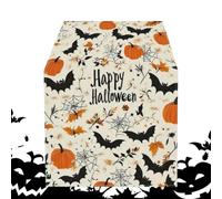 Halloween Tablecloth Runner, Party Decor, Pumpkin Print Design