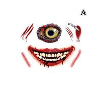 Halloween Tattoo Face Stickers Decals Bat Scar Body Art Fake Tattoos Diy Makeup Masquerade Decorations for Women Men