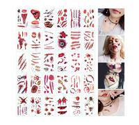 Halloween Tattoos,Cicatrices Halloween,Zombie Cicatrices Tatuajes,30 Hojas Halloween Tatuajes Temporales,Tatuaje Cicatrices Halloween,Halloween Cicatrices Heridas Tatuajes,Pegatina Partido Halloween