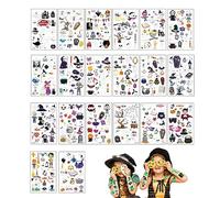 Halloween Tattoos Glow in the Dark Tattoos Stickers for Kids Sprooky Ghosts Skeletons Pumpkins Luminous Tattoos Tattoos Decoración para favores de fiesta 20pcs/set
