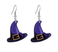Halloween Teardrop Earrings Skull Witch Pumpkin Leather Dangle Ear Drop Gift For Girls Women Set Spiderweb Zombie Pattern Gothic Theme