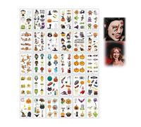 Halloween Temporary Tattoo Stickers, Fake Scars, Masquerade Face Decoration, Halloween Makeup Tattoos Stickers Family Kit, for Women & Men - Decor & Party Supplies (Style-WK)