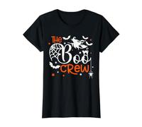 Halloween The Boo Crew - Divertida Bruja Espeluznante, Gato, murciélago - Familia Camiseta gráfica económica, Mujer, Negro, L