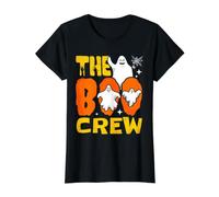 Halloween The Boo Crew, Lindo Fantasma y Espeluznante combinación Familiar Camiseta gráfica económica, Mujer, Negro, M