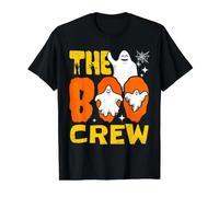 Halloween The Boo Crew, Lindo Fantasma y Espeluznante combinación Familiar Camiseta gráfica económica, Hombre, Negro, S