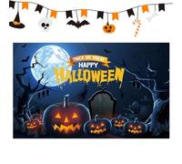 Halloween Theme Backdrop, 180 x 110 cm Happy Halloween Backdrop -Versatile Photography Background Party Supplies For Kids Adult Birthday Home Indoor Wedding Decor School Activity