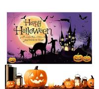 Halloween Theme Backdrop, 180x110cm Happy Halloween Backdrop -Versatile Photography Background Party Supplies For Kids Adult Birthday Home Indoor Wedding Decor School Activity
