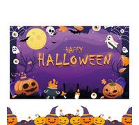 Halloween Theme Backdrop, Happy Halloween Photography Background, Festive Party Decoration Banner, Strong and Reusable Scene Setter, for Kids, Adults, Birthday Parties, Home Indoor Decor, Weddings