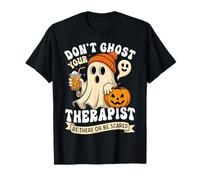Halloween Therapist Mental Health Spooky Self Care Vibes Camiseta