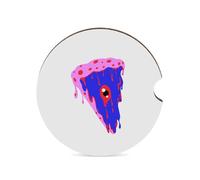 Halloween, There Is An Eye in The Middle of The Blue PizzaPosavasos Para Coche (1PCS) De Cerámica Absorbente, Regalos De Fútbol Personalizados Para Aficionados, Accesorios De Coche Para Hombre E Inser