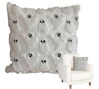 Halloween Throw Pillow Covers, Ghost Pillows Cover Halloween, 3D Embroidery Plush Case, Decorative Cushion Covered, Ideal for Couch, Bedroom, Living Room, Sofa, Kitchen, Fall, Decoration, 18x18 Inches